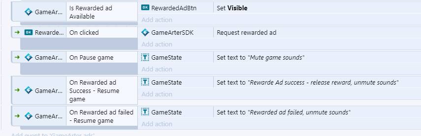 gamearter sdk for Construct - Rewarded Ads