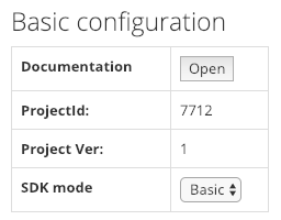gamearter sdk for html5 - project configuration - basic mode
