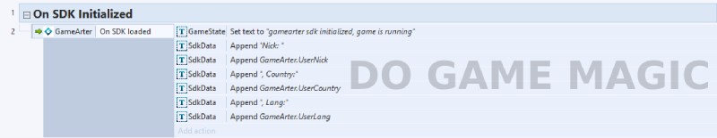 gamearter sdk for Construct - SDK initialization